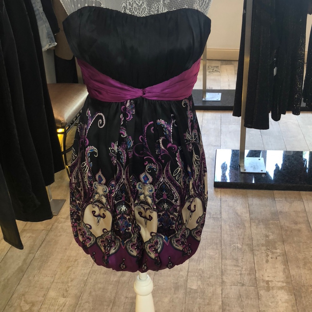 Bebe purple silk dress xs